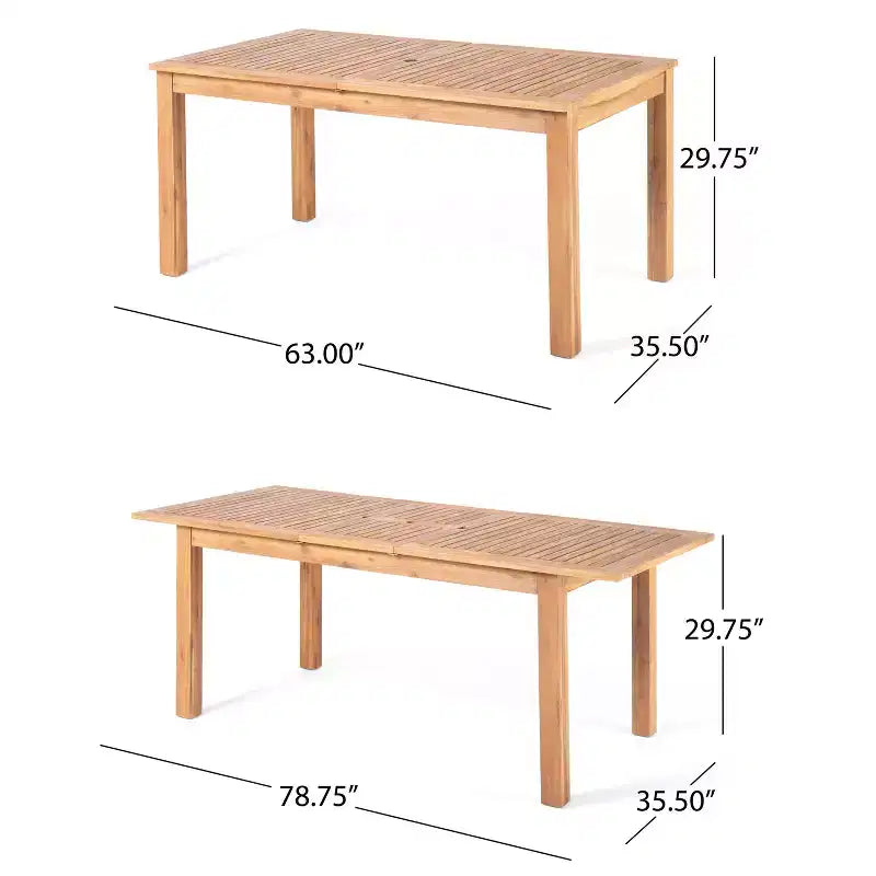 Hayes 9pc Wood & Wicker Expandable Dining Set: Patio Seating for 8 - Christopher Knight Home