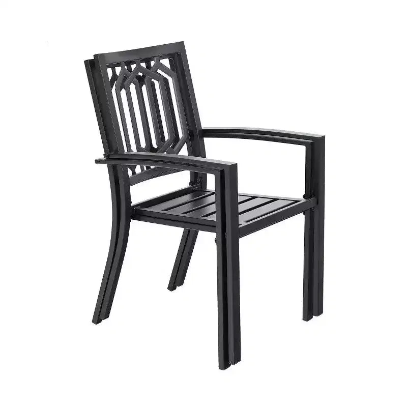 Captiva Designs, ensemble repas de jardin 7 pièces en métal avec table rectangulaire extensible et 6 chaises : salon de jardin pour six personnes