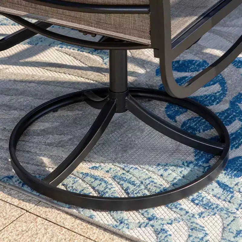 Ensemble repas de patio 3 pièces avec petite table carrée avec trou pour parasol - Captiva Designs : Résistant aux intempéries, confort à séchage rapide
