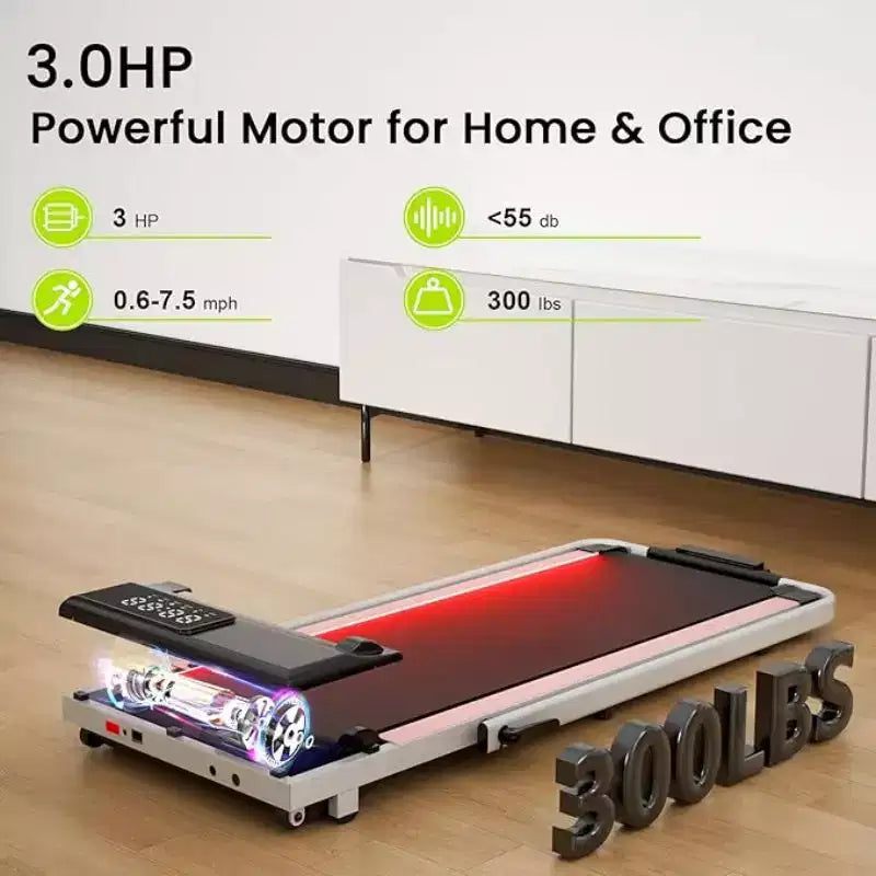 DeerRun A6 Plus 2026 Slim 2-in-1 Folding Treadmill with 5% Incline, Bluetooth & Remote Control, 300lbs