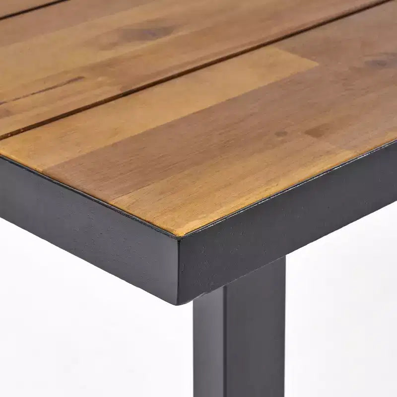 Christopher Knight Home Trinity Ensemble de salle à manger extérieur 7 pièces en résine de polypropylène et bois d'acacia avec table de 70 pouces, noir et teck