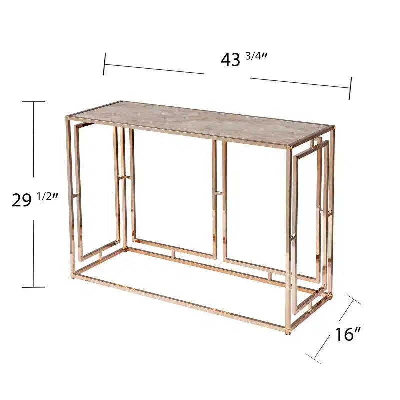 Simondley Faux Marble Console Table - Champagne - SEI