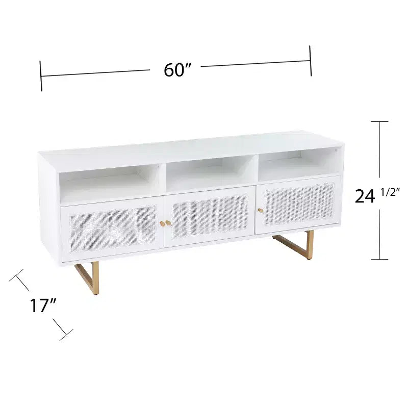 Mursley Media Cabinet with Storage - White - SEI