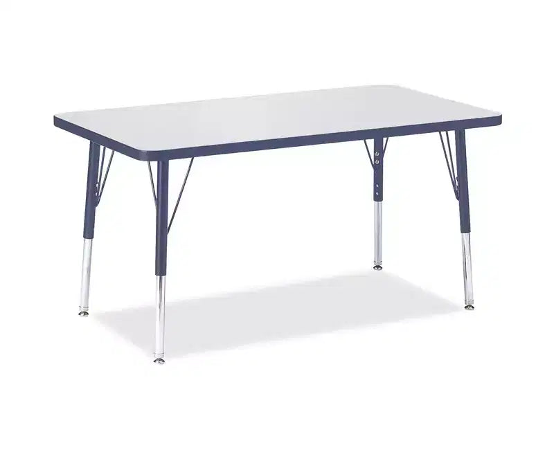 Table rectangulaire Jonti-Craft Berries avec plateau bleu, hauteur élémentaire (24 x 36)