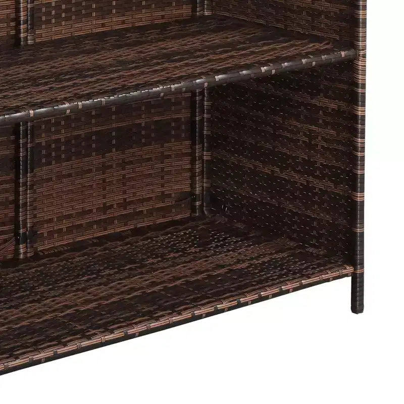3-Piece Wicker Outdoor Serving Bar Set
