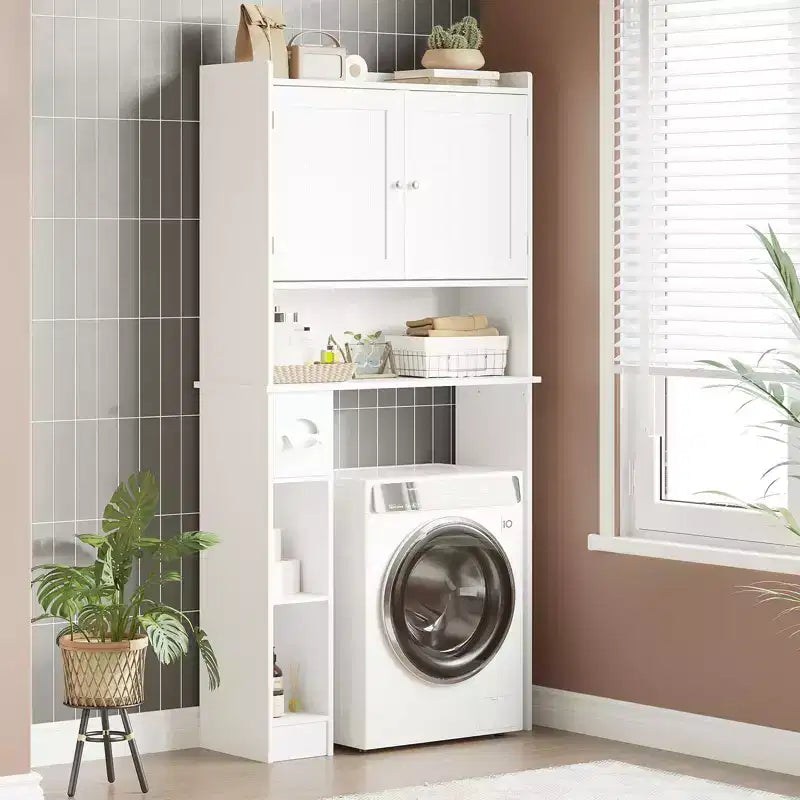 Over The Toilet Storage Cabinet, Bathroom Above Toilet Cabinet Organizer Paper Holder & Adjustable Shelves, Space Saving Toilet Rack