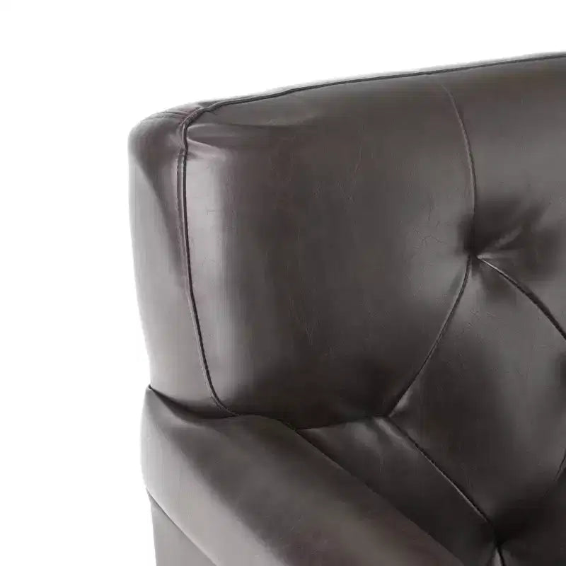 Christopher Knight Home Veronica Contemporary Bonded Leather Tufted Club Chair with Rolled Arm Design