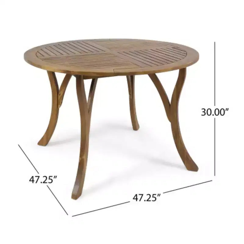 NAYSAYE Patio Dining Sets Outdoor Acacia Wood Table with Wicker Chairs and Cushions for Garden Patio, Teak, 23.5*21.25*32