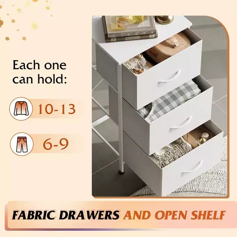 Table de chevet GALAXHERO avec 3 tiroirs, commode en tissu, organisateur de rangement pour chambre à coucher, couloir, entrée, placards