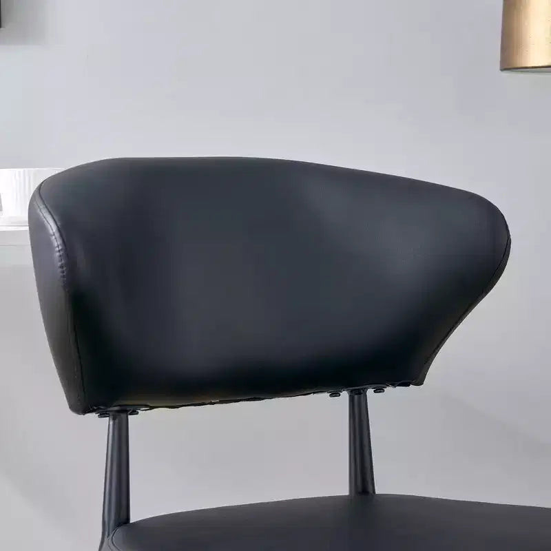 MAYEERTY Set of 4 Black Minimalist Ergonomic Dining Chairs Curved Backrest Comfortable Seating