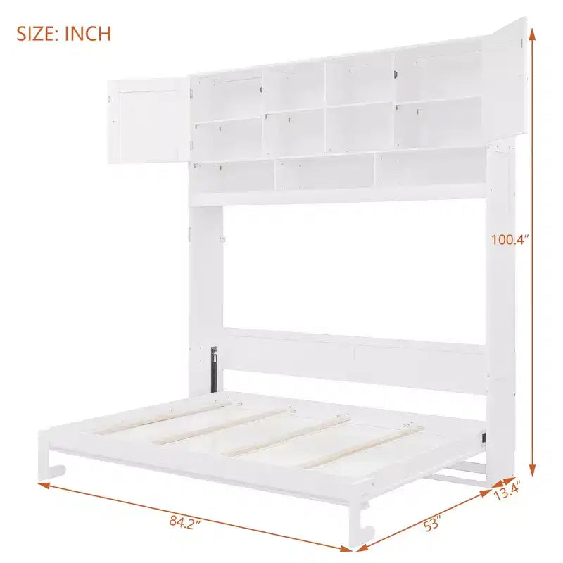 Lit escamotable mural Queen Size Merax avec grand espace de rangement