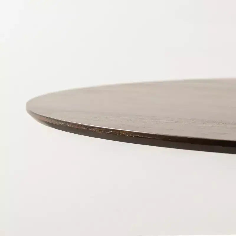 PexFix Table de salle à manger ronde 60" pour 6 personnes, table à pied central moderne avec base conique cannelée et plateau en MDF de bois pour petite cuisine, salle à manger, café Noyer