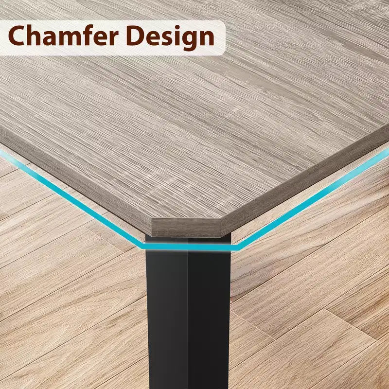 78.7 Inch Long Kitchen Table for 6-8, Large Rectangular Dinner Tables, Industrial Indoor Restaurant Tables with Sturdy Metal Frame(Only Table)