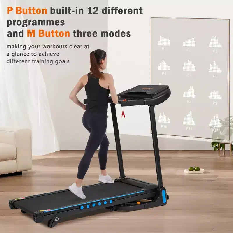 Whisen Home Folding Exercise Machine Treadmill with Cushioned Platform