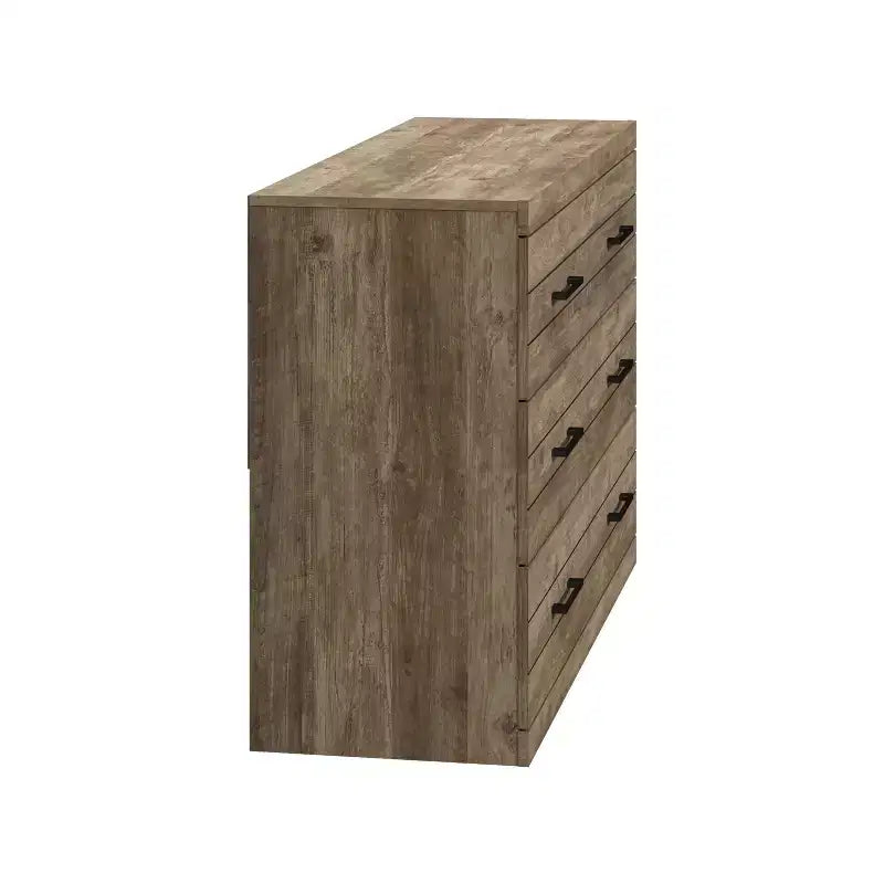Commode 6 tiroirs Galano Hamsper (verrouillage) - Chêne noueux