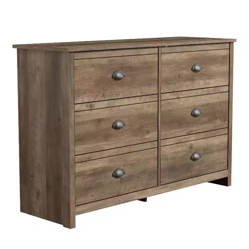 Commode à 6 tiroirs Galano Geodarno (interverrouillage) - Chêne noueux
