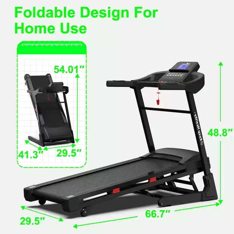 3.5HP Foldable Electric Treadmill for Home with Auto Incline, Shock Absorption, Pulse Sensor, Bluetooth Speaker & FITSHOW App