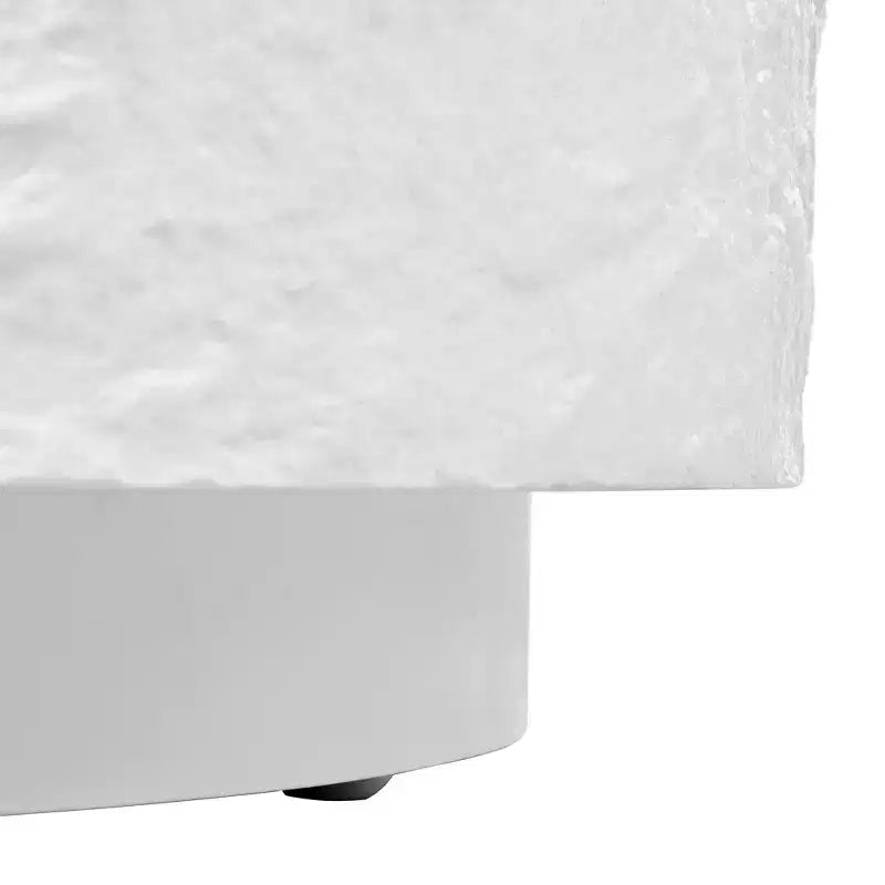 Table Basse Ronde Table Basse Table d'Appoint Canapé Table d'Appoint avec Design Imitation Pierre, Blanc, Aucun Assemblage Requis - ModernLuxe