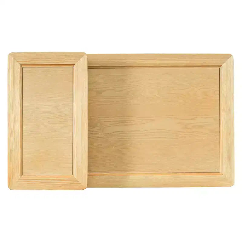 2 Tier Coffee Table with Rattan Drawer, Wood Square Center Table with Storage Shelf and 2 Tabletops for Living Room