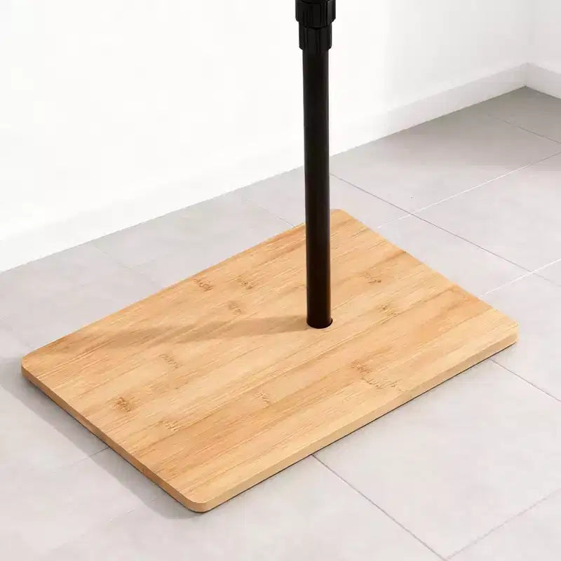 Tray Tables Bamboo Height Adjustable Side Table for Sofa C-shaped Metal Oval End Tables with Slots for Living Room & Bedroom, Simple Assembly, Natural