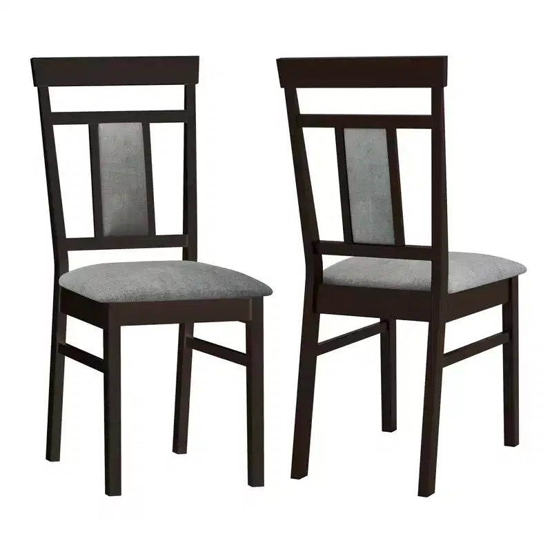 Costway Modern Home Dining Chair Set of 4 w/Upholstered Seat & Backrest Rubber Wood Legs