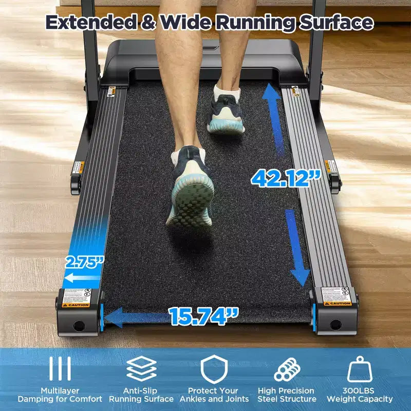 Treadmill on Sale,Treadmills Clearance,0.6-7.5MPH, 64+3+3+1 Programs, Quiet Brushless Motor, Bluetooth App Compact Running Machine for Home