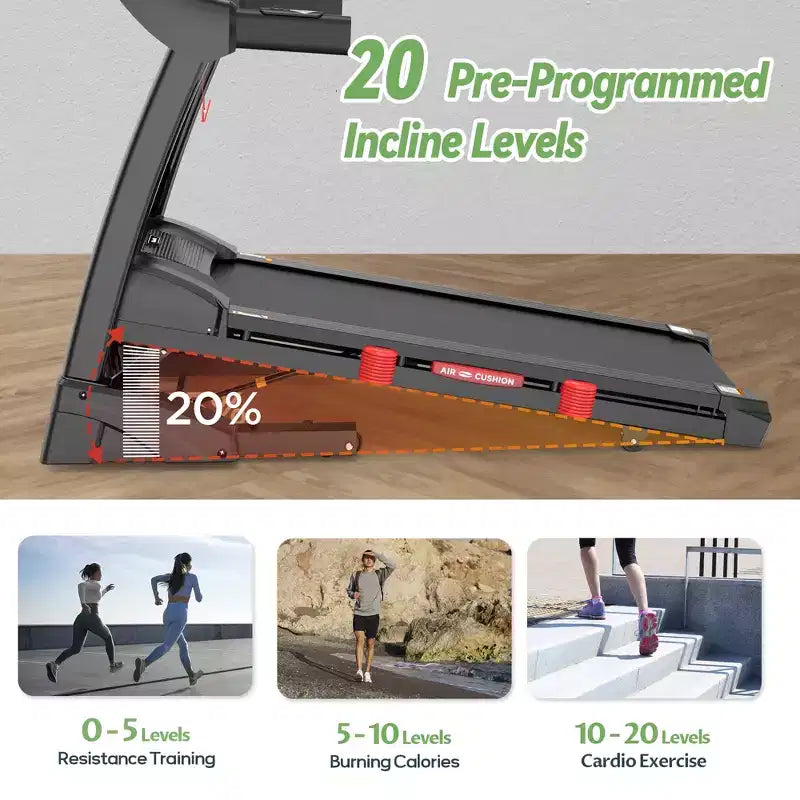 300 lb Capacity Treadmills Clearance, 4.5 HP Electric Folding Treadmill on Sale with Incline for Running & Walking at Home Gym
