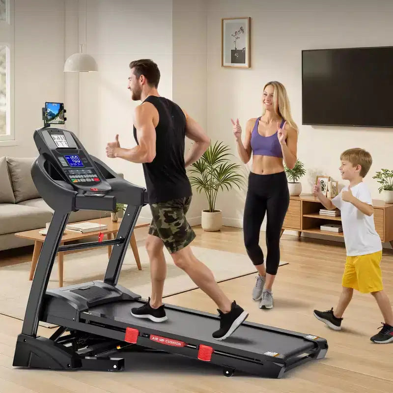 Folding Treadmill with 400lbs Capacity, Treadmill for Home with 20% Incline, Portable Treadmill with APP Control, 64+3+3+1Programs,Space-Saving Design