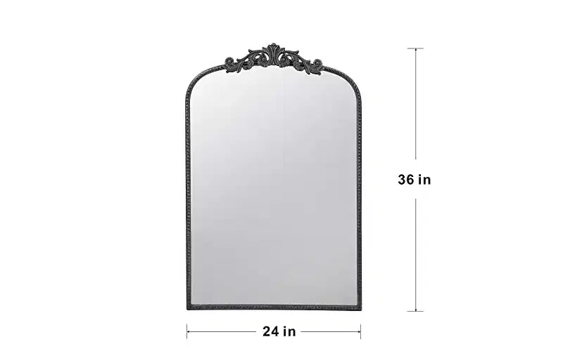 Miroir mural rectangulaire 24 x 36 pouces avec cadre d'inspiration baroque