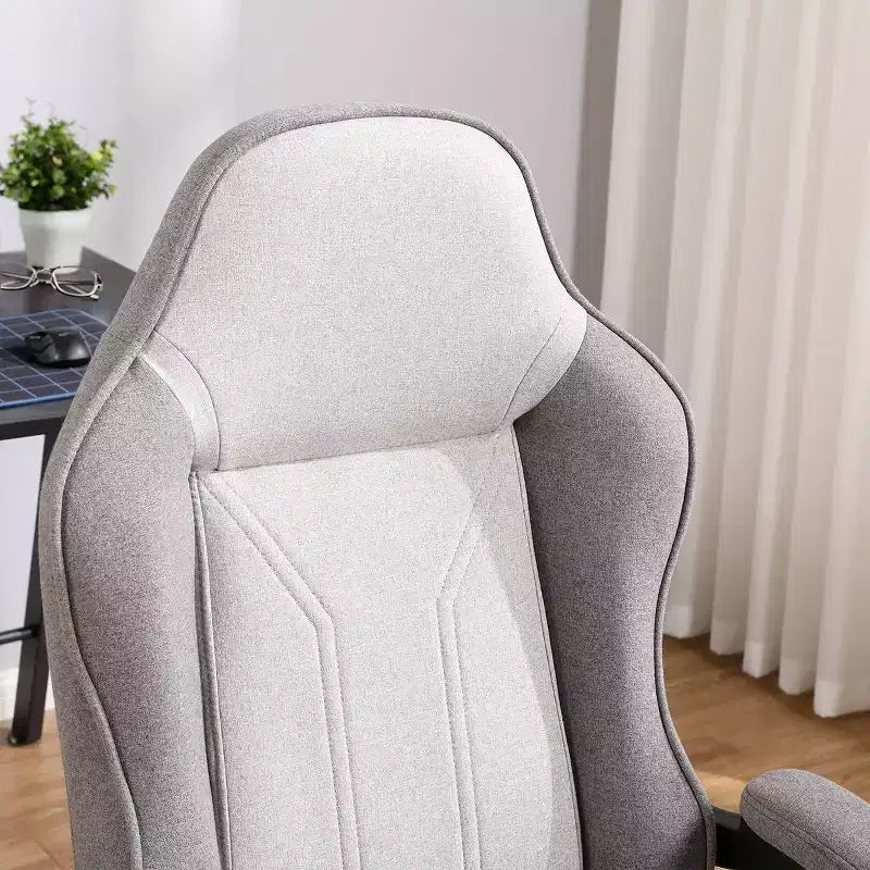 Chaise de jeu pivotante grise – Room Essentials™ : Chaise de bureau d'ordinateur rembourrée, réglable, accoudoirs fixes