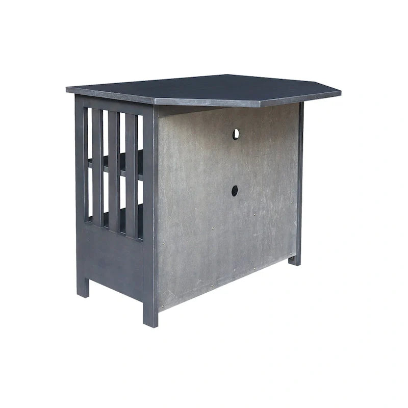 Meuble TV d'angle en bois massif de style Mission
