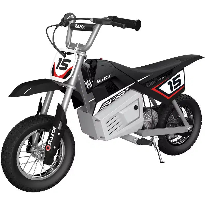 Razor MX400 Kid & Teen Dirt Rocket 24V Ride On High-Torque Electric Motocross Motorcycle Toy Dirt Bikes, Speeds up to 14 MPH, Black & Green, 2 Pack