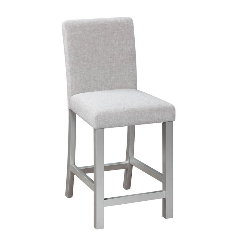 Ensemble de salle à manger moderne 5 pièces avec table carrée hauteur comptoir et 4 chaises rembourrées