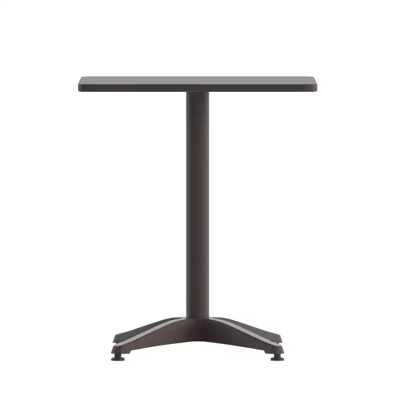 Flash Furniture Lila 23.5'' Square Aluminum Indoor-Outdoor Table Set with 2 Slat Back Chairs