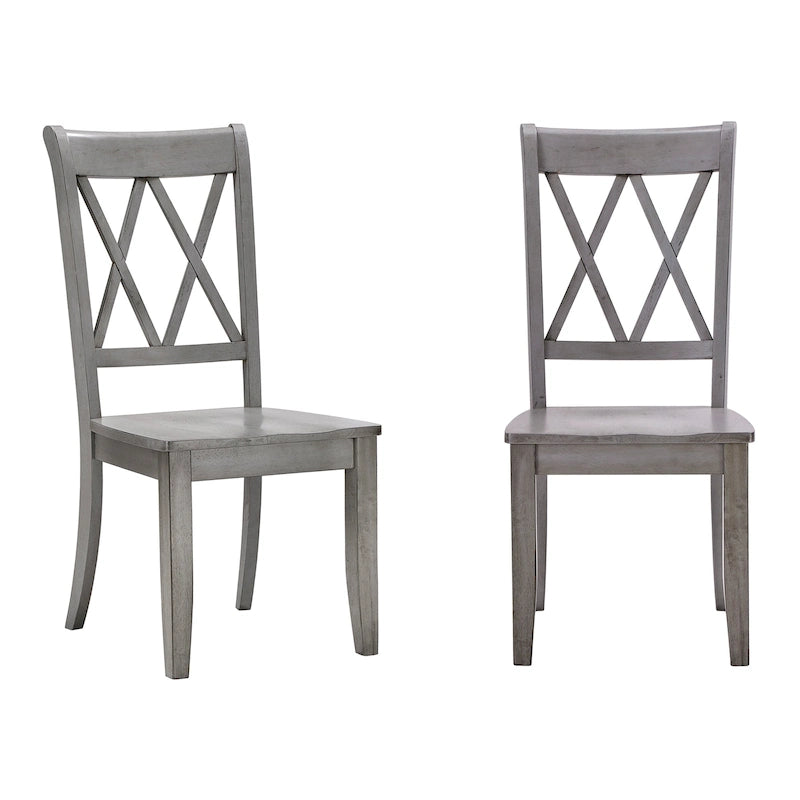Ronda Double X Back Wood Dining Chairs (Set of 2)