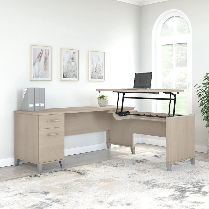 Somerset 72W 3 Position Sit to Stand L Shaped Desk by Bush Furniture