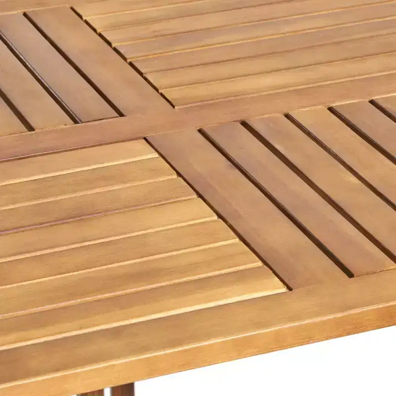 Ensemble de salle à manger d'extérieur 7 pièces GDFStudio Baia en bois d'acacia avec coussins, teck/crème