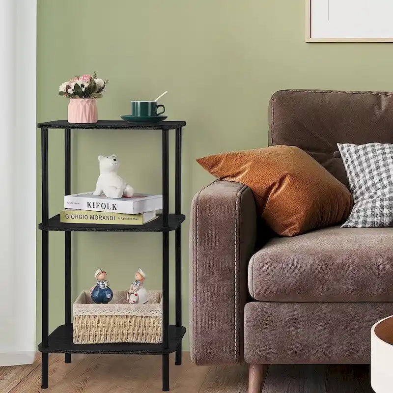 3-Tier Tall Side Table with Storage