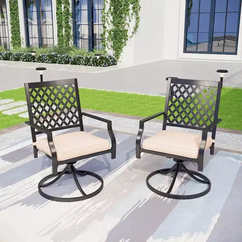 Ensemble de salle à manger 5 pièces avec table de 37 po et 4 fauteuils pivotants – Captiva Designs