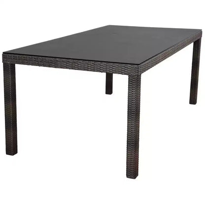 Lina 7pc Patio Dining Set - International Home Miami: Eucalyptus Wood, Galvanized Steel Bolts, Water & UV Resistant