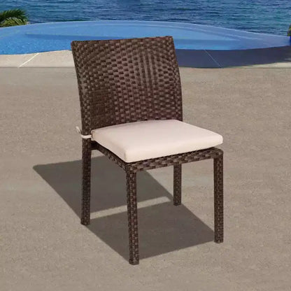 Noah 9pc Teak Wood Wicker Double-Extendable Oval Patio Dining Set - International Home Miami: Weather-Resistant