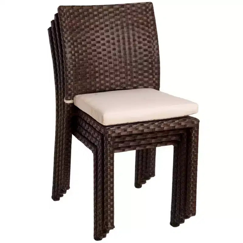 Noah 9pc Teak Wood Wicker Double-Extendable Oval Patio Dining Set - International Home Miami: Weather-Resistant