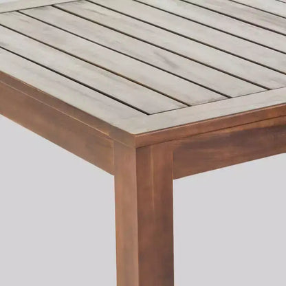 Ensemble repas 7 pièces Newcastle en bois et osier : Cadre en aluminium, résistant aux intempéries - Christopher Knight Home