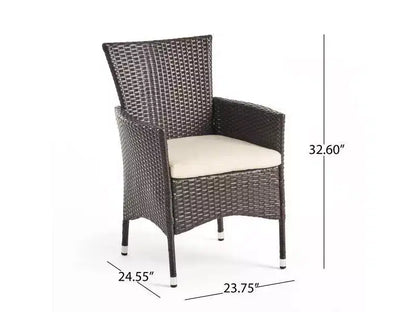 Ensemble de salle à manger d'extérieur 6 pièces en acacia et osier Jennys - Marron - Christopher Knight Home : Résistant aux intempéries, structure en fer, banc inclus