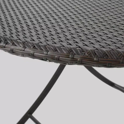 Ensemble de salle à manger en osier 5 pièces Lula - Marron - Christopher Knight Home : Table ronde, Chaises empilables
