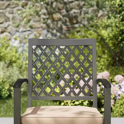 Ensemble de salle à manger d'extérieur 7 pièces avec table rectangulaire avec trou pour parasol et chaises pivotantes - Captiva Designs