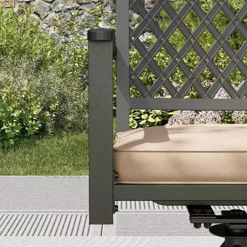 Ensemble de salle à manger d'extérieur 7 pièces avec table rectangulaire avec trou pour parasol et chaises pivotantes - Captiva Designs