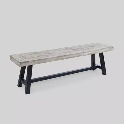 Ensemble de salle à manger 6 pièces Cooper en osier et bois d'acacia - Gris - Christopher Knight Home