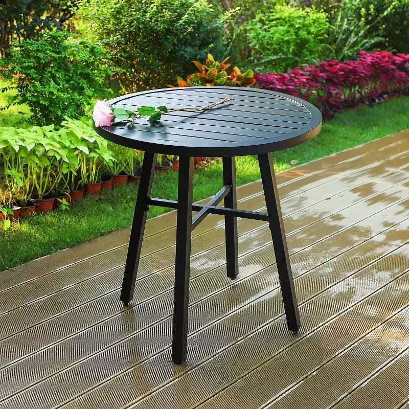 Ensemble 3 pièces en métal/acier tout temps avec 2 chaises et une table ronde – Captiva Designs