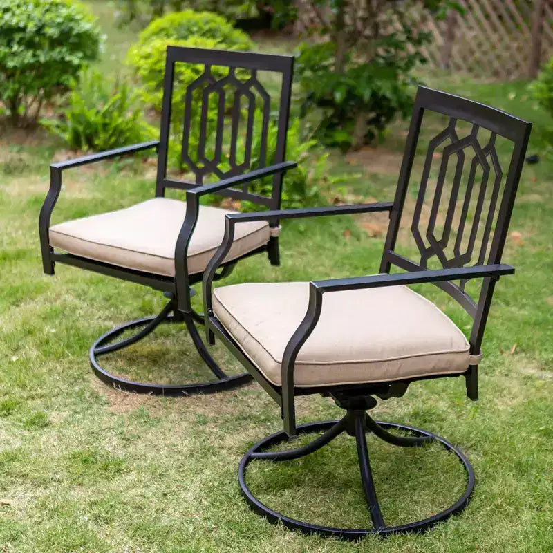 Ensemble 3 pièces en métal/acier tout temps avec 2 chaises et une table ronde – Captiva Designs